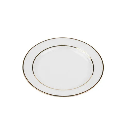 White Rim Gold Salad/Dessert Plate (8