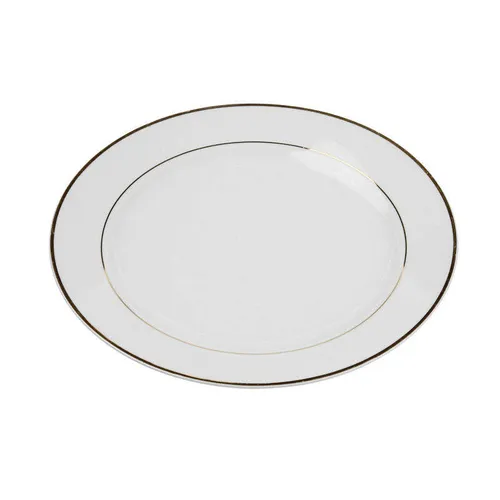 White Rim Gold Dinner Plate (10.5
