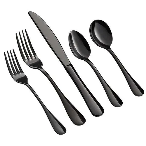 Acopa Vernon Black Heavy Flatware Set