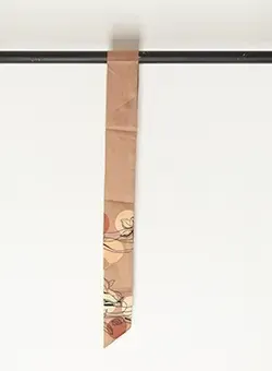 Mauve Scarf with Floral Details