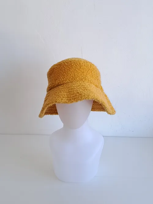 Orange Wooly Towling Bucket Hat