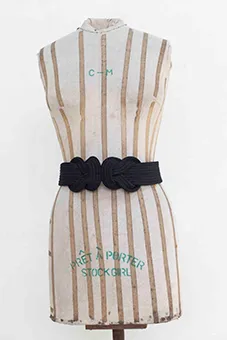 Black Belt with Braided Design 