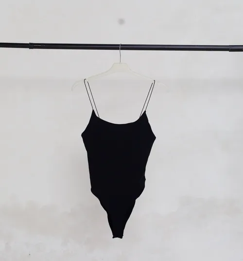 Black One-Piece Swimsuit (Thin Straps)