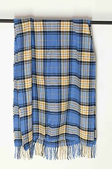 Blue, Yellow and Black Tartan Scarf