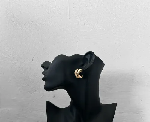 Half Hoop Statement Gold Earrings