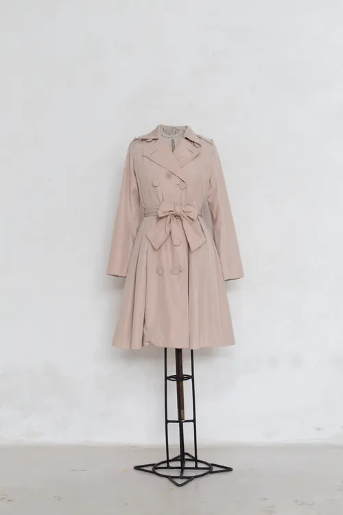 Blush pink trench style coat