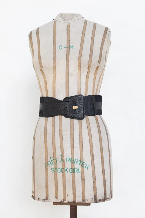 Black Suede and Leather Belt