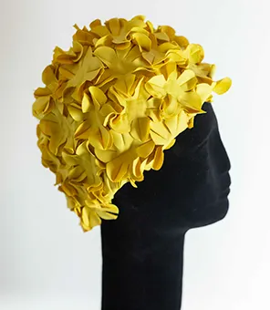 Retro Yellow Flower Swimming Cap