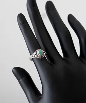 Silver Turquoise Gemstone Ring