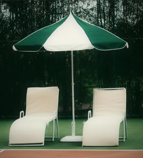 Green White Stripe Umbrella