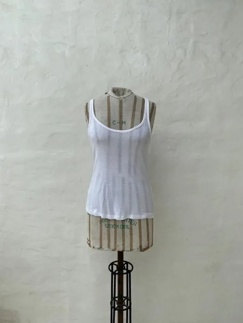 White Ribbed Tank Top