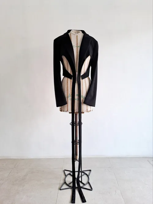 Black Tied Crop Jacket