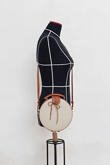  Cream and Brown Leather Bag