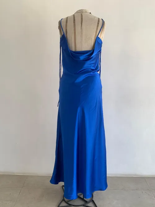 Blue Satin Dress