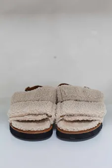 Fleece and Leather Sandals