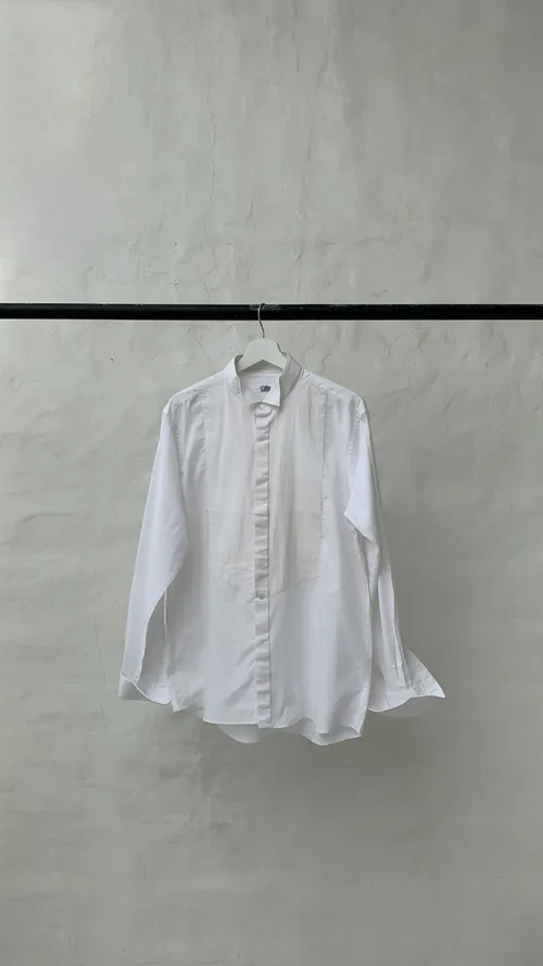 White Men's Shirt with Pleats