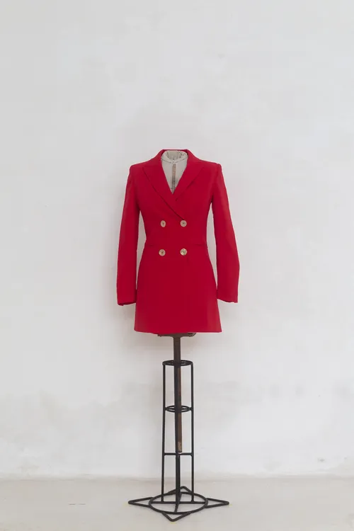 Red Double Breasted  Blazer 