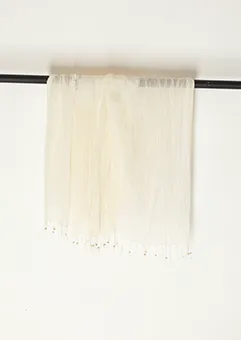 Cream Beaded Scarf