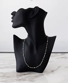 Blue and Gold Bead Necklace