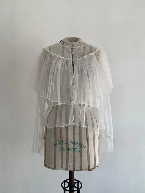 Sheer Gliter White Blouse 