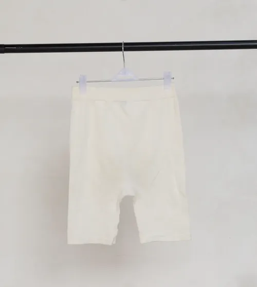 White Knitted Biker Shorts