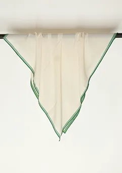 Cream Scarf with Green Lining