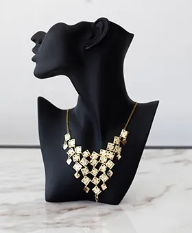 Gold Squares Design Necklace