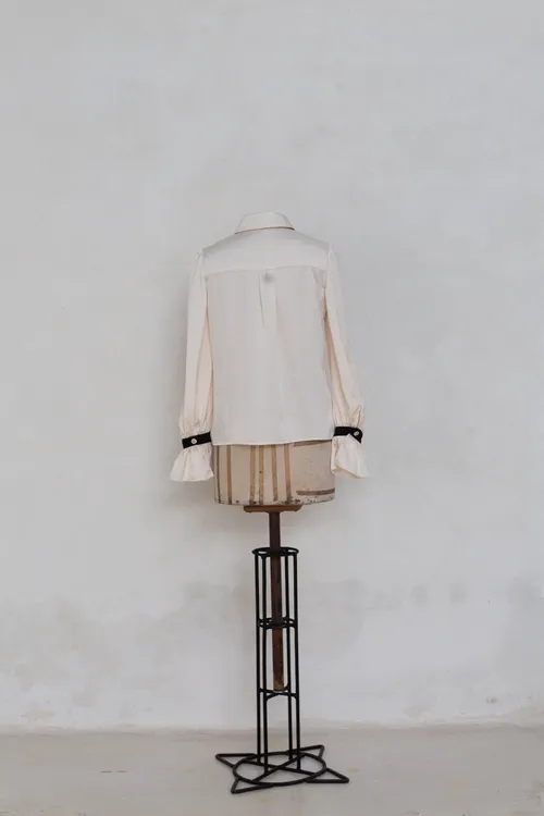 Chanel Vintage Silk Shirt with Neck Tie