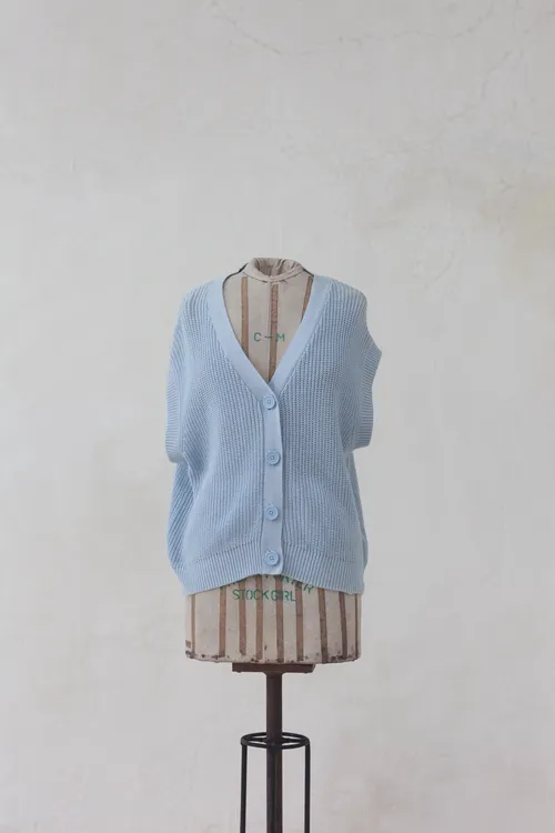 Baby Blue Ribbed Cardigan