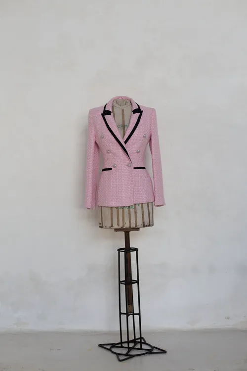 Vintage Style Pink and Black Blazer