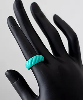 Green Dented Pattern Ring