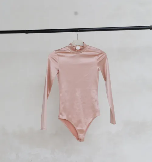 Pink Turtleneck Leotard
