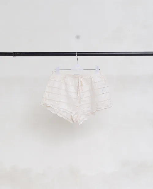 White Ruffled Shorts