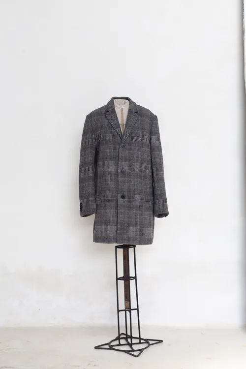 Grey checked coat