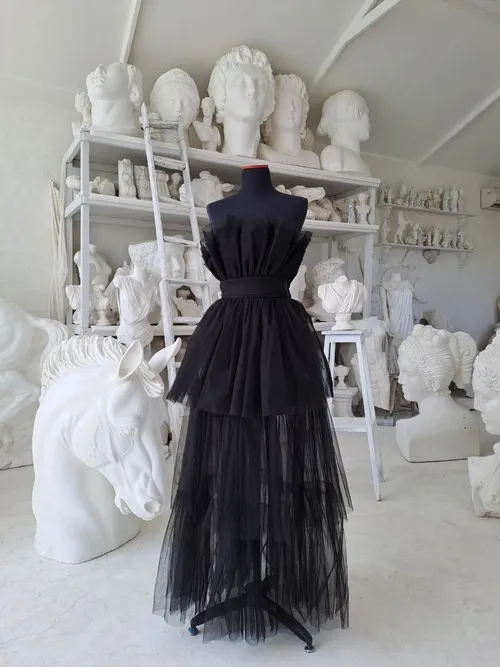 Black Ruffle Gown