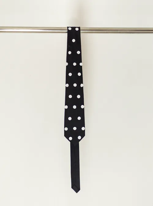 Black Tie with White Polka Dots