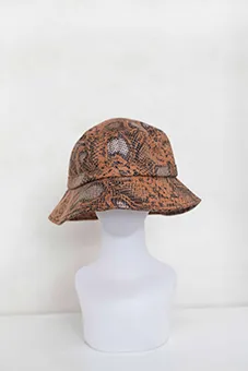 Bucket Hat with Snake Skin Pattern