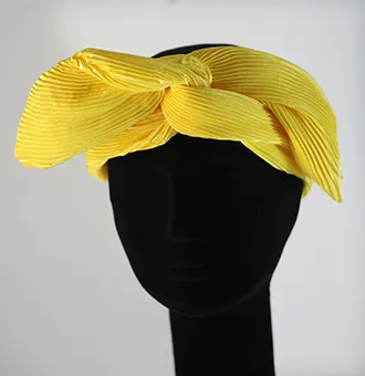 Yellow Pleated Head Band