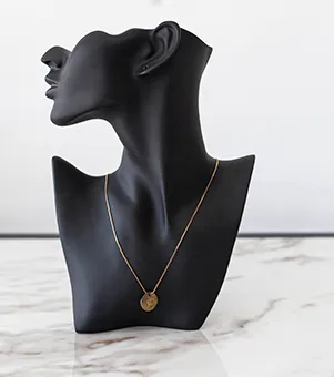 Thin Gold Chain with Round Horse Pendant