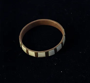 White and Brown Gemstone Bangle