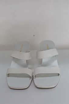 White Sandals with Conceptual Design Heel