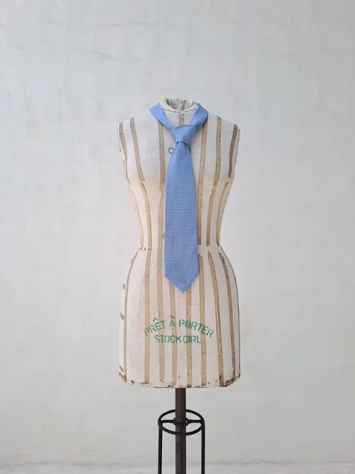 Men's Light Blue Tie with White Dots