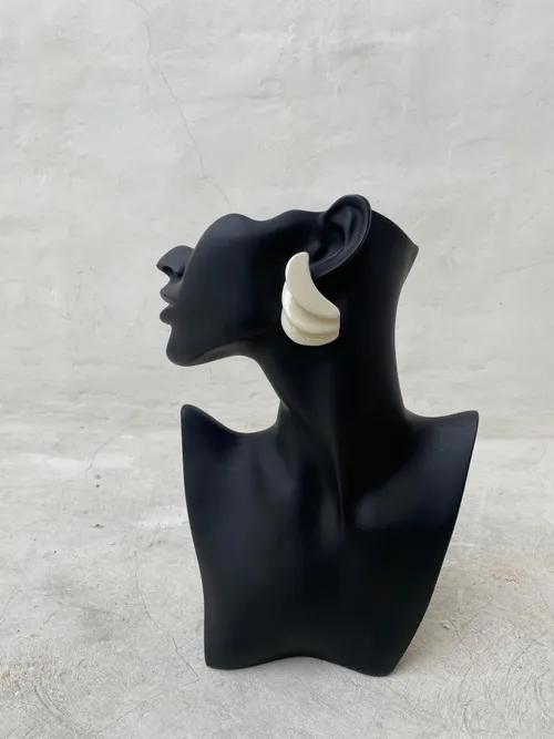 White Statement Earrings