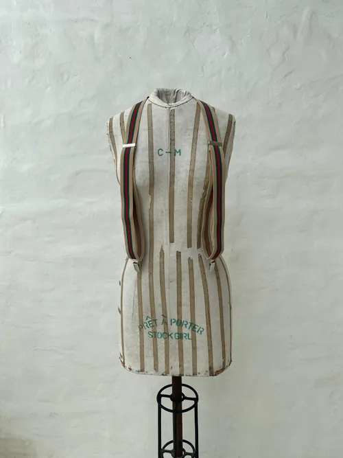 Men's Green and Red Striped Braces 