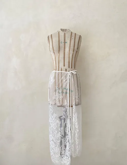 Vintage White Lace Slip Skirt