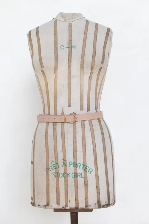 Pale Pink Belt with Gold Buckle