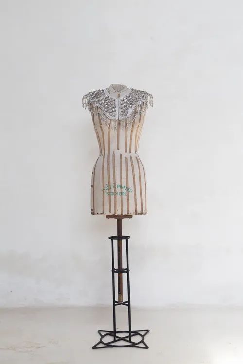 Beaded Silver Collar