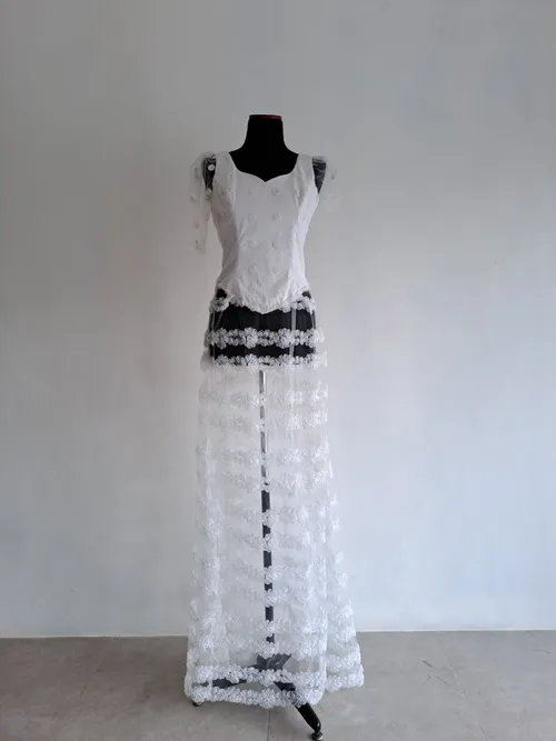 White Sheer Long Dress 