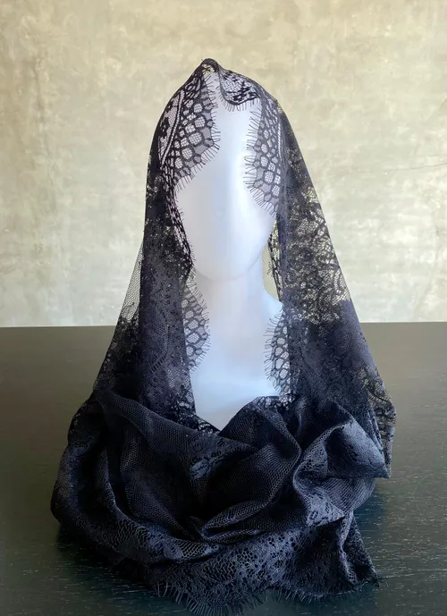 Vintage Black Wedding Lace Veil