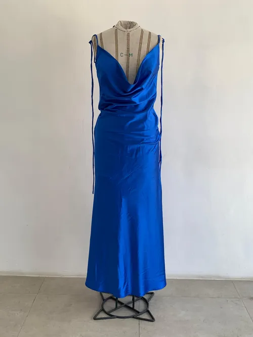 Blue Satin Dress